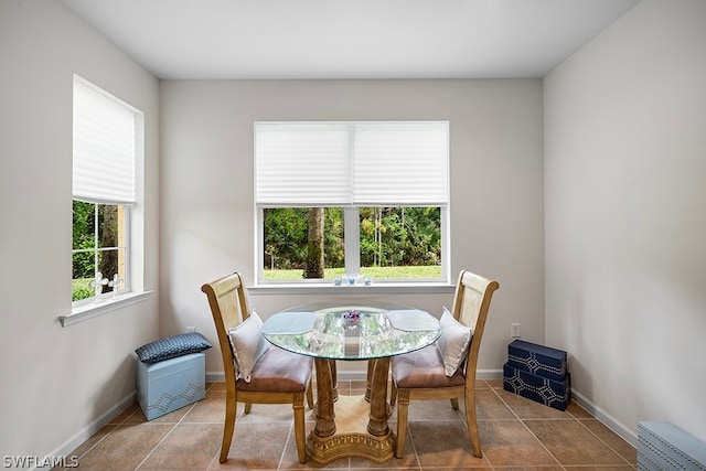 view of tiled dining area