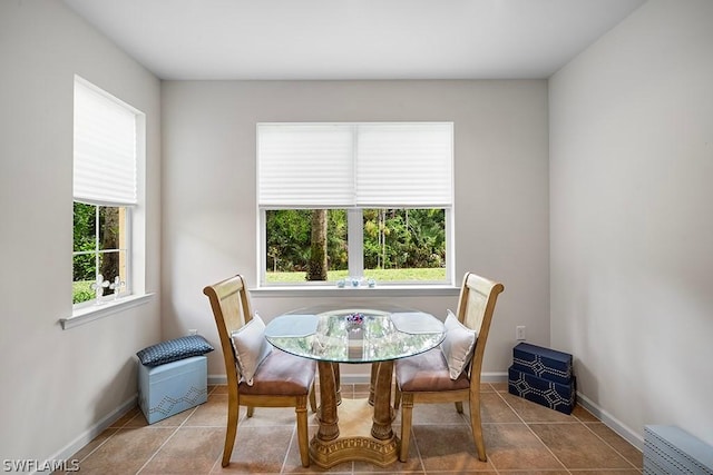 view of tiled dining area