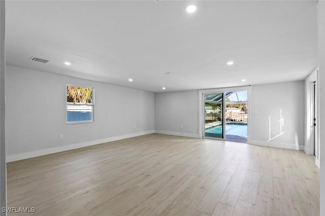 empty room featuring light hardwood / wood-style flooring