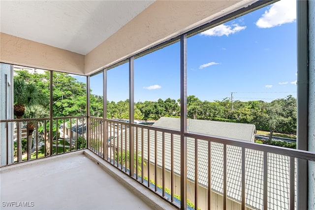 view of unfurnished sunroom