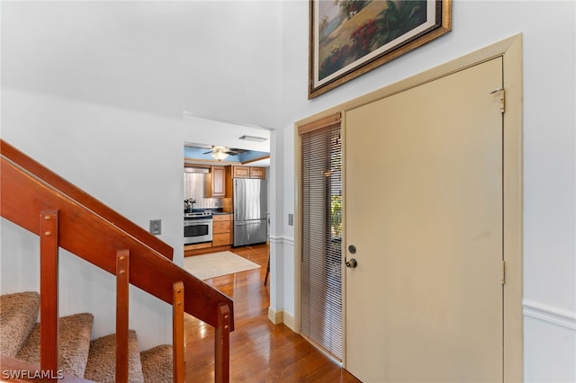 entrance foyer with hardwood / wood-style floors