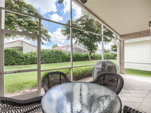 view of sunroom