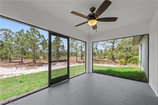 view of unfurnished sunroom