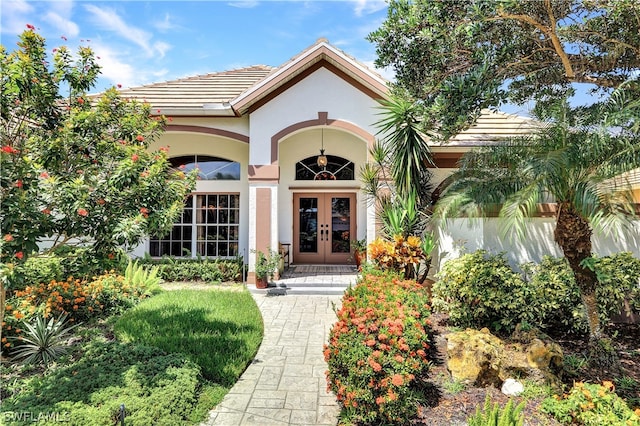 view of front of home with french doors