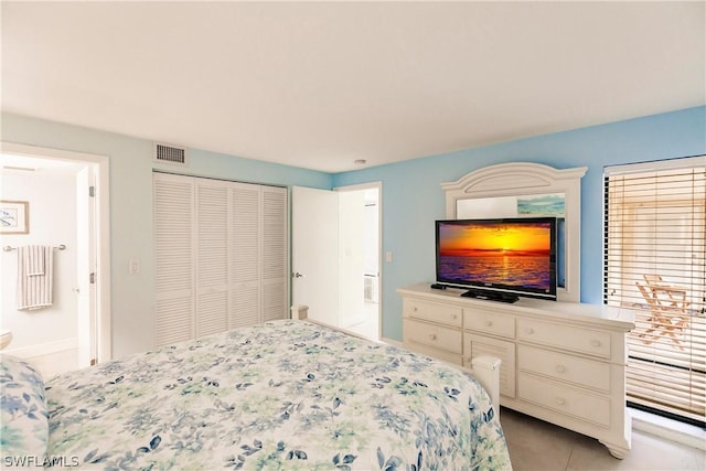 4515 Windjammer Ln, Fort Myers, FL 33919 - bedroom with light tile patterned floors, visible vents, and a closet