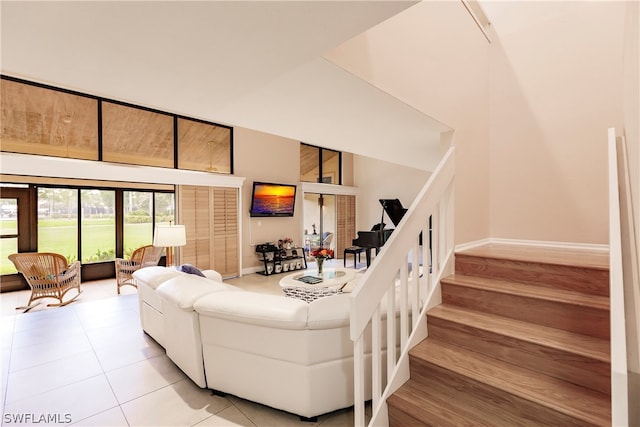 living room featuring hardwood / wood-style flooring