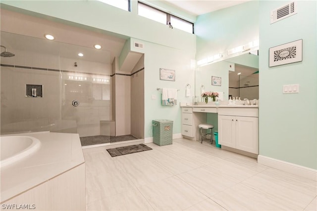 4515 Windjammer Ln, Fort Myers, FL 33919 - bathroom featuring visible vents, tile patterned floors, baseboards, and a walk in shower