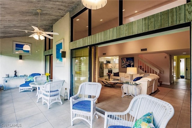 view of patio with ceiling fan