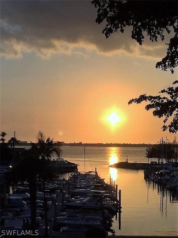 water view with a boat dock