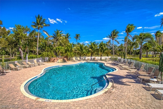 view of pool with a patio