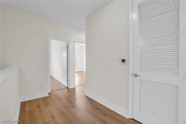 hall featuring light wood-type flooring