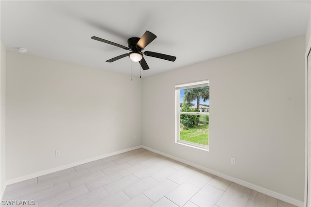 unfurnished room featuring ceiling fan