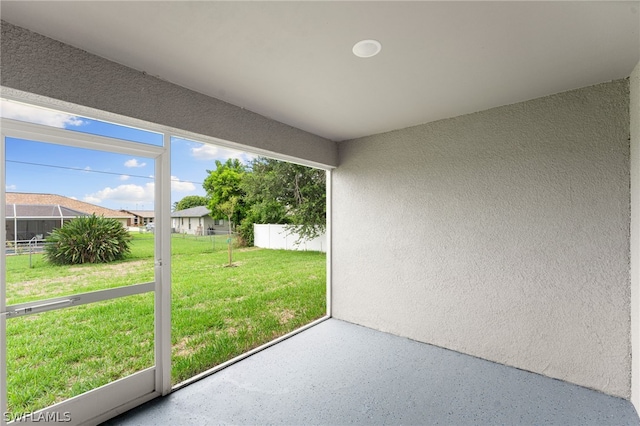 unfurnished sunroom with a healthy amount of sunlight