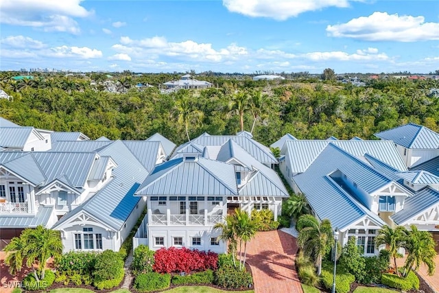 aerial view with a residential view