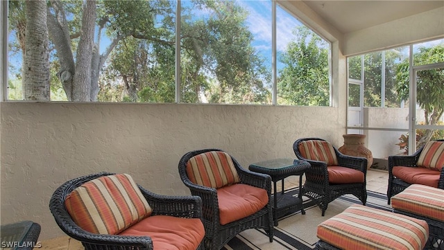 sunroom with plenty of natural light