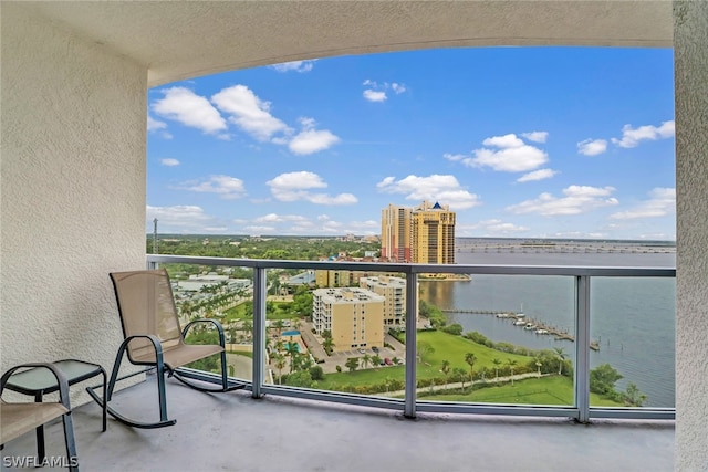 3000 Oasis Grand Blvd Unit 1704, Fort Myers, FL 33916 - balcony with a water view and a view of city