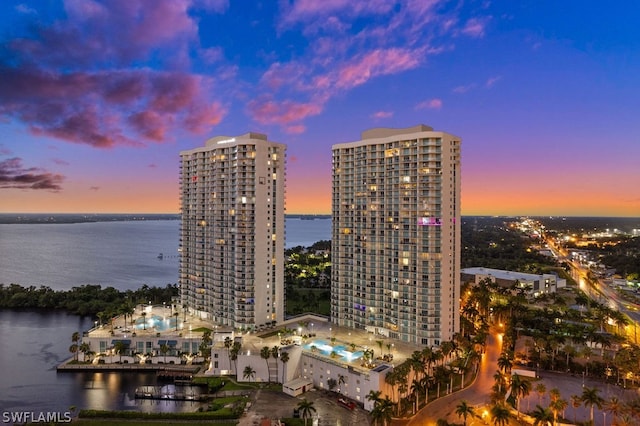 city view with a water view