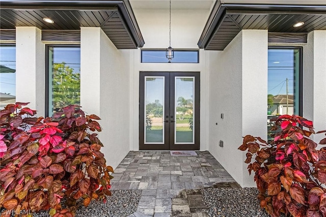 view of exterior entry with french doors