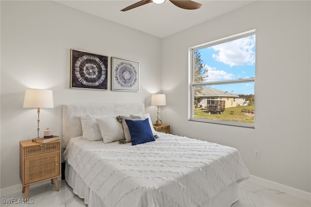 bedroom with ceiling fan