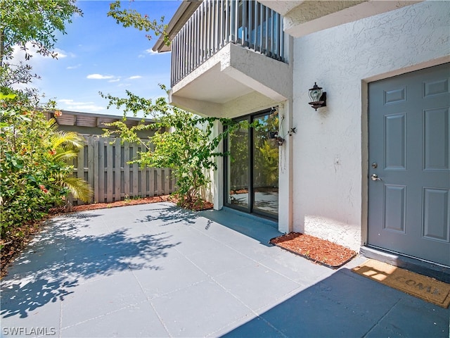 exterior space with a balcony