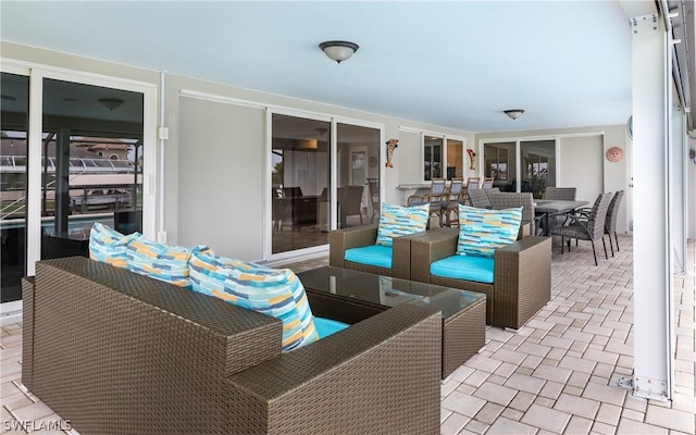 view of patio with an outdoor living space