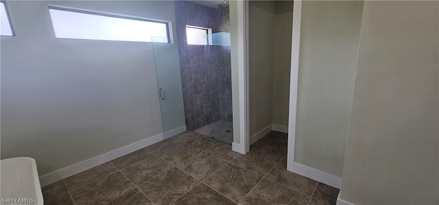 bathroom with tile patterned floors