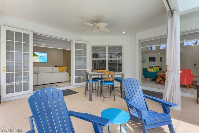 view of patio with ceiling fan