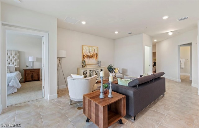 view of tiled living room