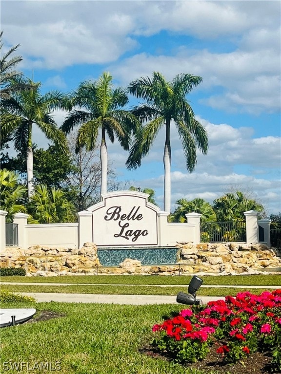 view of community sign