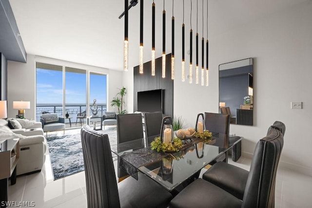 dining room featuring light tile patterned floors