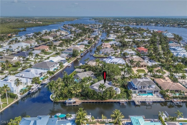 1303 Wahoo Ct, Naples, FL 34102 - aerial view of residential area with a large body of water