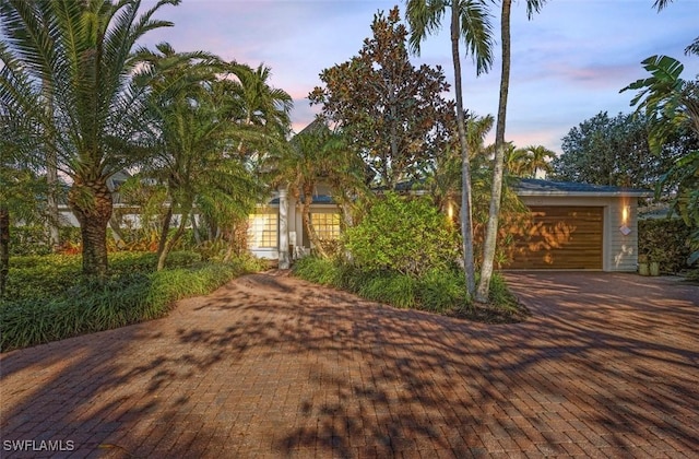 view of front of house with a garage