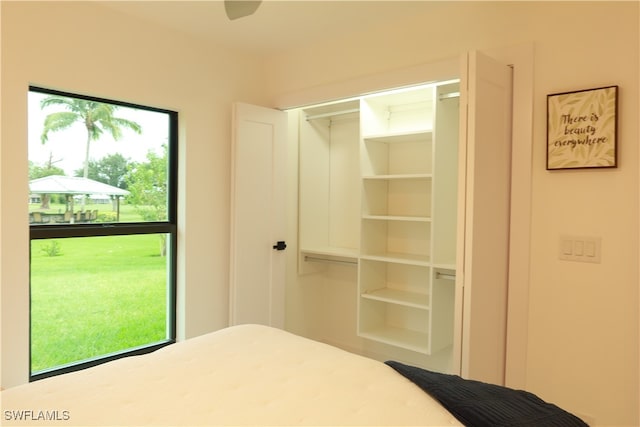 bedroom featuring a closet