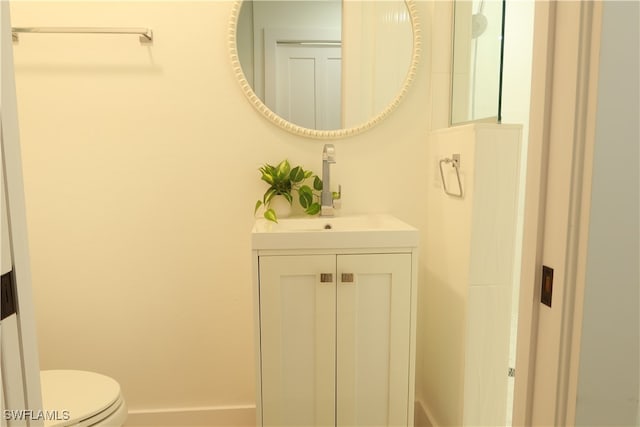 bathroom with toilet and vanity