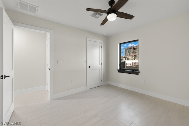 unfurnished bedroom with ceiling fan