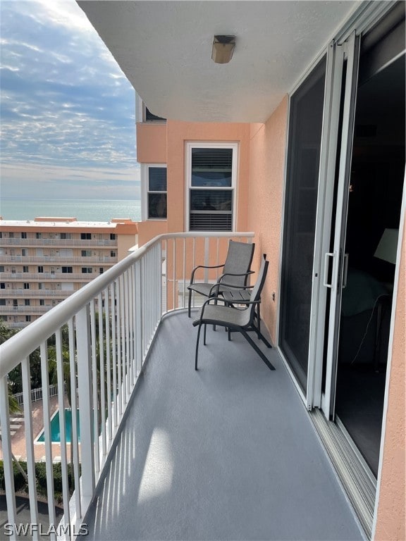 balcony with a water view