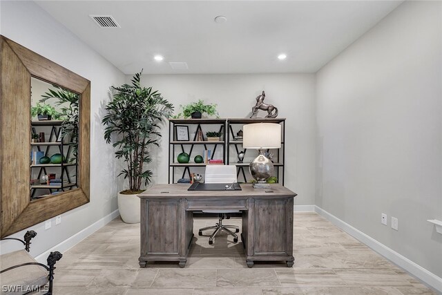 20012 Tavernier Dr, Estero, FL 33928 - office area featuring baseboards, visible vents, and recessed lighting