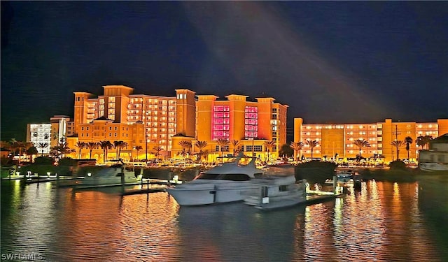 view of city with a water view