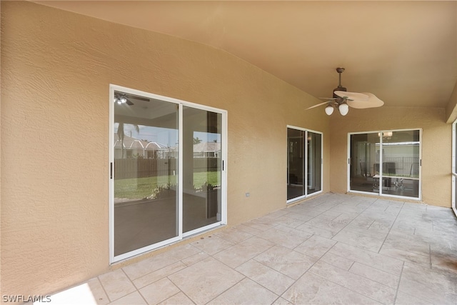 view of patio / terrace with ceiling fan