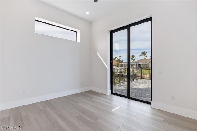 empty room featuring light hardwood / wood-style flooring