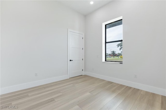 empty room featuring light hardwood / wood-style floors