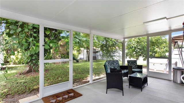 view of sunroom