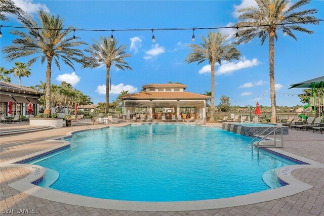 view of pool featuring a patio