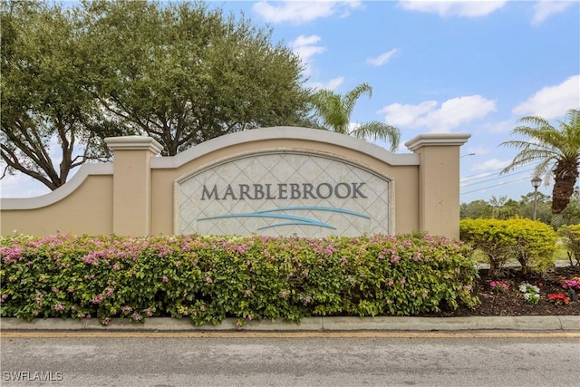 view of community sign