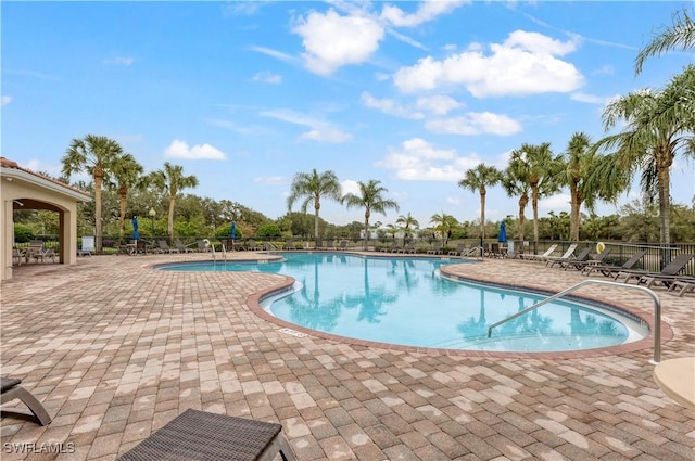 view of pool with a patio