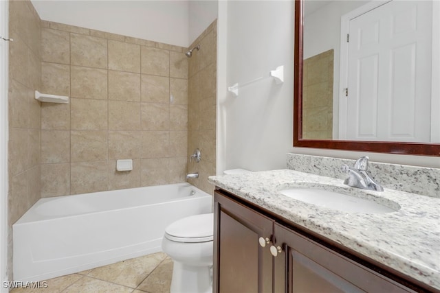 7787 Martino Cir, Naples, FL 34112 - bathroom featuring vanity, shower / bathtub combination, and tile patterned flooring