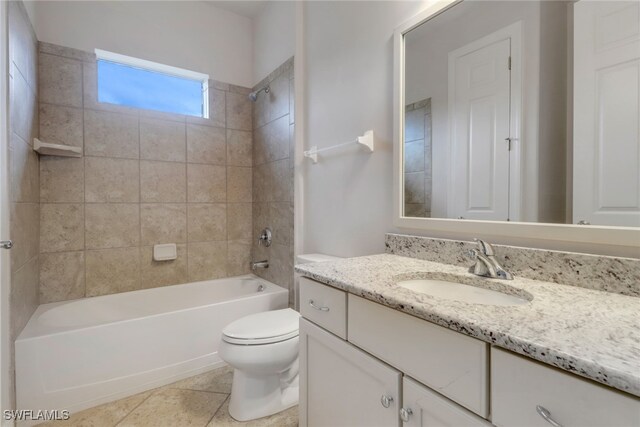 7787 Martino Cir, Naples, FL 34112 - bathroom with vanity, shower / tub combination, and tile patterned flooring