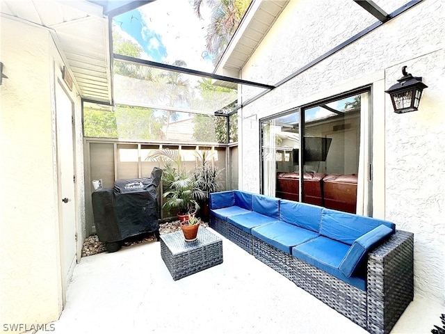 view of patio with an outdoor hangout area