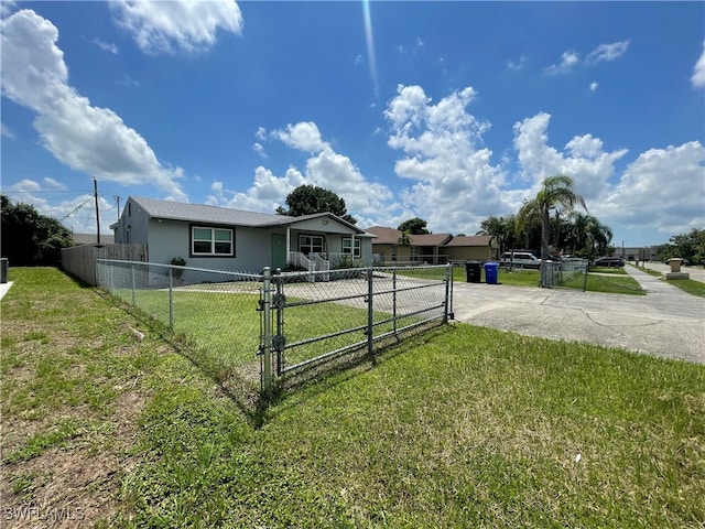 exterior space featuring a front lawn