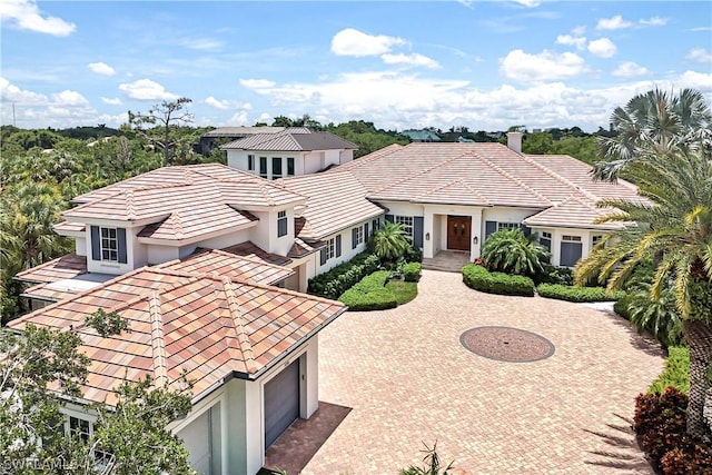 view of front of home with a garage